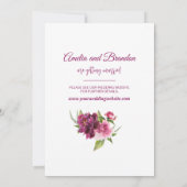 Aquarellfarbene Pink Peonies Rustikale Hochzeit Save The Date (Rückseite)