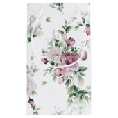 Aquarellfarbene Pink Peonies und Grünpflanzen Kleine Geschenktüte (Rückseite)