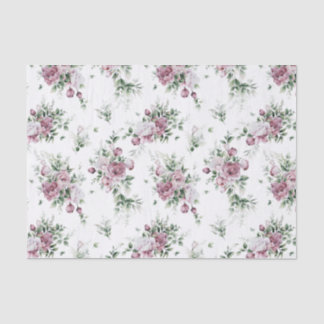 Aquarellfarbene Pink Peonies und Grünpflanzen Seidenpapier