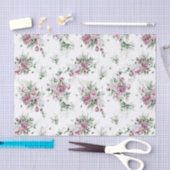 Aquarellfarbene Pink Peonies und Grünpflanzen Seidenpapier (Handwerk)