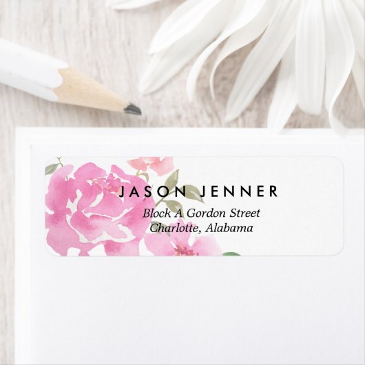 Aquarellfarbene Pinkerbäume Hochzeitszitz (Insitu)