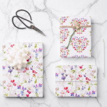 Aquarellfarbene Platterbsen hübsch