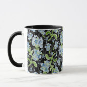 Aquarellfarbene Plumbago-Blume auf Schwarz Tasse (Links)