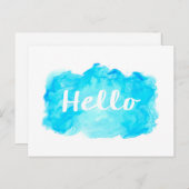 Aquarellfarbene Postkarte - aquamarin, türkis, bla (Vorne/Hinten)