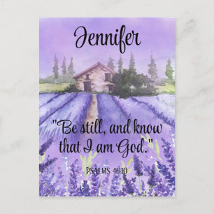 Aquarellfarbene Provence Lavender Scripture ermuti Postkarte