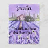 Aquarellfarbene Provence Lavender Scripture ermuti Postkarte (Vorderseite)
