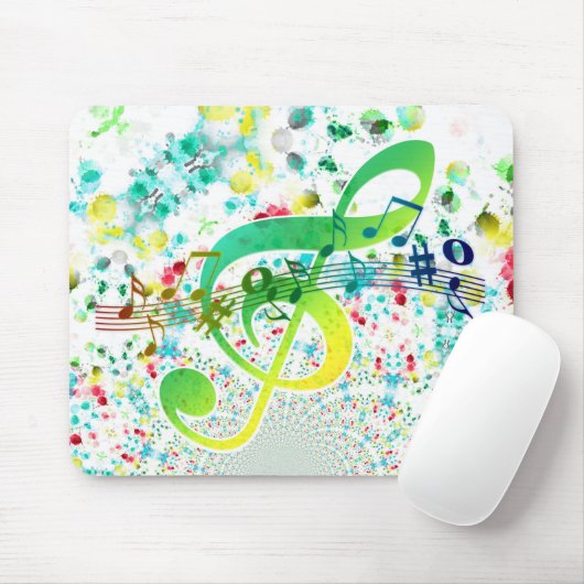 Aquarellfarbene Punkte und grüne Treppenpfeife Mousepad (Mit Mouse)
