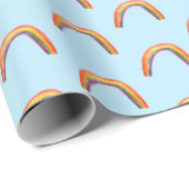 Aquarellfarbene Regenbogen blaues Packpapier (Rolleneckpunkt)