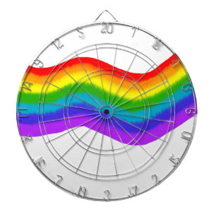 Aquarellfarbene Regenbogenfarben Dartscheibe
