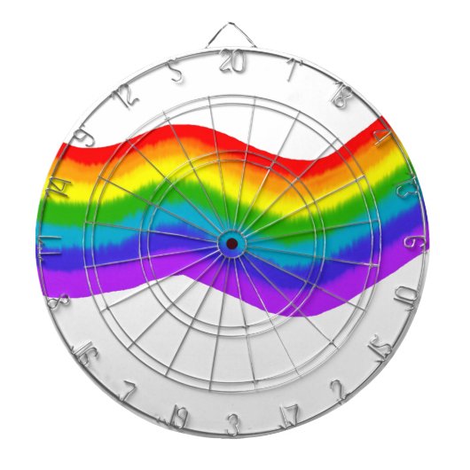 Aquarellfarbene Regenbogenfarben Dartscheibe (vorne)