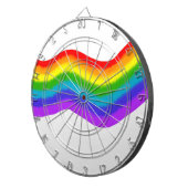 Aquarellfarbene Regenbogenfarben Dartscheibe (Vorderseite rechts)