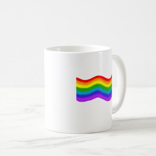 Aquarellfarbene Regenbogenfarben Kaffeetasse (VorderseiteRechts)