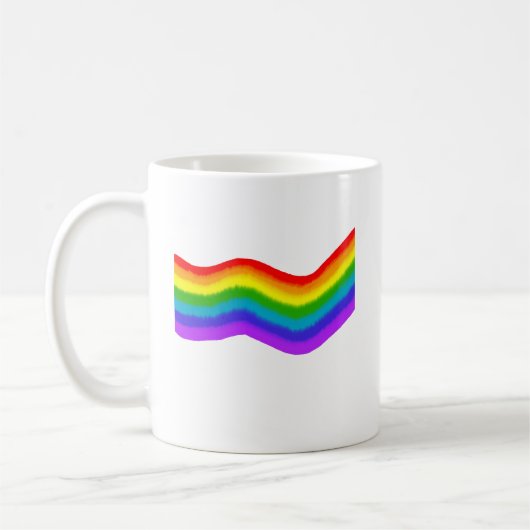 Aquarellfarbene Regenbogenfarben Kaffeetasse (Links)