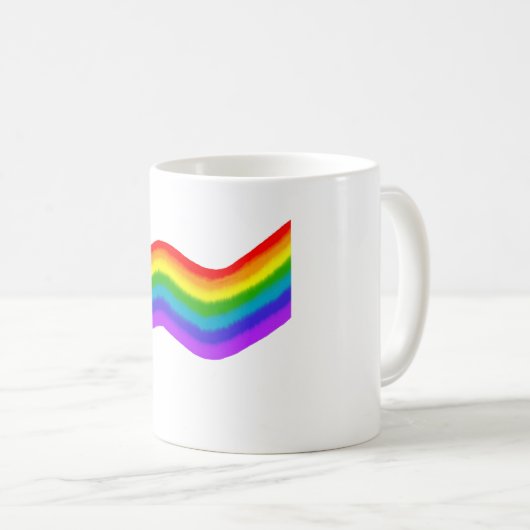 Aquarellfarbene Regenbogenfarben Kaffeetasse (VorderseiteRechts)