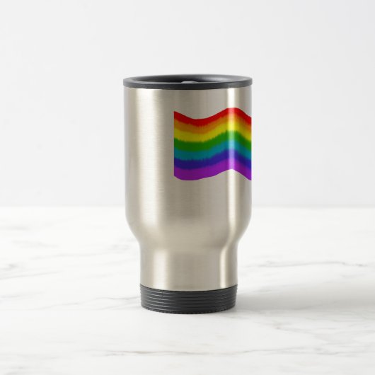 Aquarellfarbene Regenbogenfarben Reisebecher (Mittel)