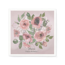 Aquarellfarbene rosa Blume auf Rosa