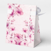 Aquarellfarbene Rosa Blume Gefälligkeitsbox Geschenkschachtel (Rückseite)