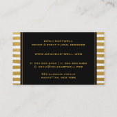 Aquarellfarbene Rosa Blume & Goldene Streifen Beru Visitenkarte (Rückseite)