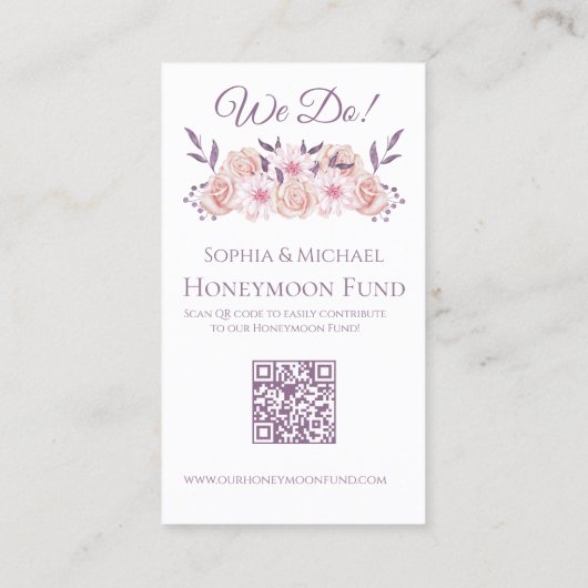 Aquarellfarbene rosa Blume - Registrierung für Hoc Visitenkarte (Rückseite)