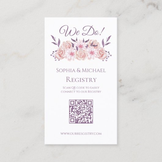 Aquarellfarbene rosa Blume - Registrierung für Hoc Visitenkarte (Vorderseite)