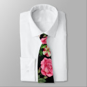 Aquarellfarbene rosa Blume Zirkelkranz Krawatte (Gebunden)