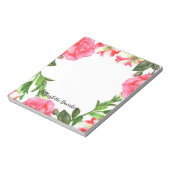 Aquarellfarbene rosa Blume Zirkelkranz Notizblock (Rotiert)