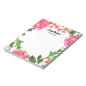 Aquarellfarbene rosa Blume Zirkelkranz Notizblock (Rotiert)