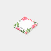 Aquarellfarbene rosa Blume Zirkelkranz Post-it Klebezettel (angewinkelt)