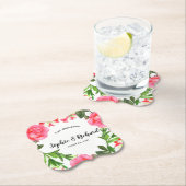 Aquarellfarbene rosa Blume Zirkelkranz Untersetzer (Vor Ort)