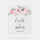 Aquarellfarbene rosa Blumenkarten und Geschenke Ho Acrylschild (Vorderseite)