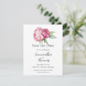Aquarellfarbene Rosa Blüten Rose Save the Date (Stehend Vorderseite)
