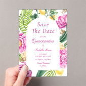 Aquarellfarbene Rosa Blütenstände Acryleinladungen (Insitu (Handheld))