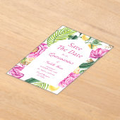 Aquarellfarbene Rosa Blütenstände Acryleinladungen (Ablage )