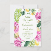 Aquarellfarbene Rosa Blütenstände Save The Date (Vorderseite)