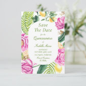 Aquarellfarbene Rosa Blütenstände Save The Date (Stehend Vorderseite)