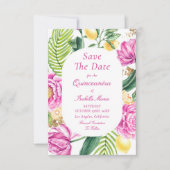 Aquarellfarbene Rosa Blütenstände Save The Date (Vorderseite)