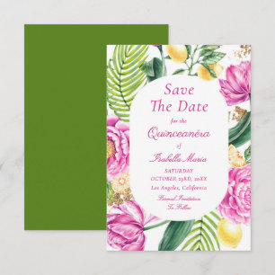 Aquarellfarbene Rosa Blütenstände Save The Date