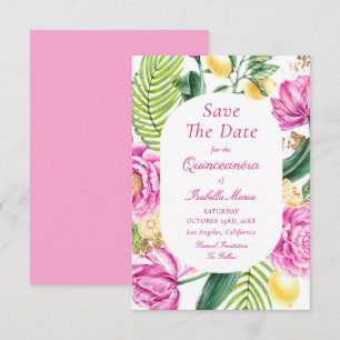Aquarellfarbene Rosa Blütenstände Save The Date