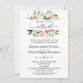 Aquarellfarbene rosa Creme Virtual Wedding Einladung (Vorderseite)