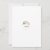 Aquarellfarbene rosa Creme Virtual Wedding Einladung (Rückseite)