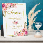 Aquarellfarbene Rosa Gastgeschenke Hochzeiten Fotoplatte<br><div class="desc">Aquarell Blütenrosa Gastgeschenke Hochzeiten Tafel Plaque</div>