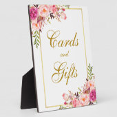 Aquarellfarbene Rosa Goldhockkarten Geschenke Fotoplatte (Seite)
