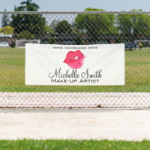 Aquarellfarbene Rosa Lippen Make-up Banner (Insitu)