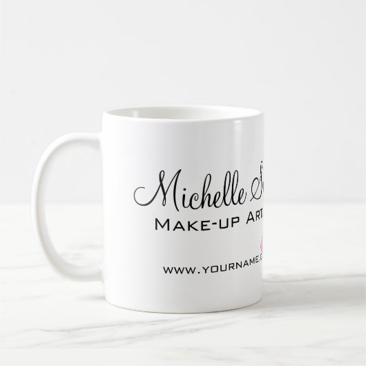 Aquarellfarbene Rosa Lippen Make-up Kaffeetasse (Links)