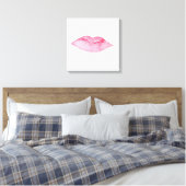 Aquarellfarbene Rosa Lippen Make-up Leinwanddruck (Insitu (Schlafzimmer))