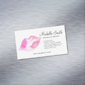 Aquarellfarbene Rosa Lippen Make-up Magnetische Visitenkarte (Beispiel)