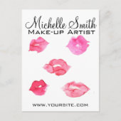 Aquarellfarbene Rosa Lippen Make-up Postkarte (Vorderseite)