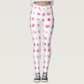 Aquarellfarbene Rosa Lippen. Muster Chic, trendige Leggings (Vorderseite)