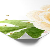 Aquarellfarbene Rosa Minze Blume Sweet 16 Willkomm Poster (Ecke)