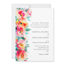 Aquarellfarbene, rosa Orangefarbene Blume Hochzeit